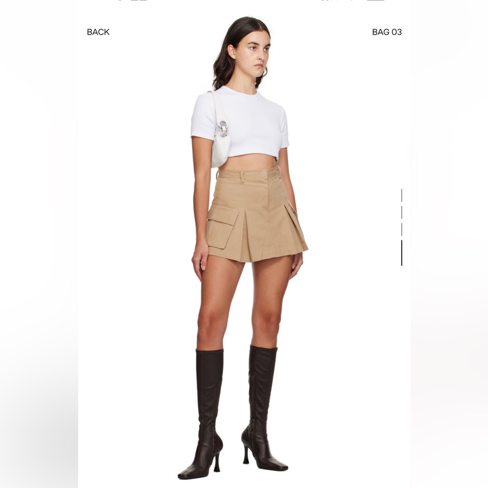 THE FRANKIE SHOP tan Audrey cargo miniskirt